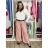 Nohavice elegantní dlhé s opaskom dámske ARIANA (S/M/L ONE SIZE) TALIANSKA MÓDA IMWHN26001/DU tm. modrá S/M/L