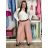 Nohavice elegantní dlhé s opaskom dámske ARIANA (S/M/L ONE SIZE) TALIANSKA MÓDA IMWHN26001/DU tm. modrá S/M/L