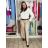 Nohavice elegantní dlhé s opaskom dámske ARIANA (S/M/L ONE SIZE) TALIANSKA MÓDA IMWHN26001/DU tm. modrá S/M/L