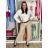 Nohavice elegantní dlhé s opaskom dámske ARIANA (S/M/L ONE SIZE) TALIANSKA MÓDA IMWHN26001/DU tm. modrá S/M/L