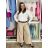 Nohavice elegantní dlhé s opaskom dámske ARIANA (S/M/L ONE SIZE) TALIANSKA MÓDA IMWHN26001/DU tm. modrá S/M/L