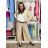 Nohavice elegantní dlhé s opaskom dámske ARIANA (S/M/L ONE SIZE) TALIANSKA MÓDA IMWHN26001/DU tm. modrá S/M/L