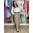Nohavice elegantní dlhé s opaskom dámske ARIANA (S/M/L ONE SIZE) TALIANSKA MÓDA IMWHN26001/DU tm. modrá S/M/L