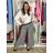 Nohavice elegantní dlhé s opaskom dámske ARIANA (S/M/L ONE SIZE) TALIANSKA MÓDA IMWHN26001/DU tm. modrá S/M/L
