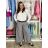 Nohavice elegantní dlhé s opaskom dámske ARIANA (S/M/L ONE SIZE) TALIANSKA MÓDA IMWHN26001/DU tm. modrá S/M/L