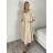 Šaty dlhé košilové 3/4 dlouhý rukáv dámske KONSTANCE  (S/M/L ONE SIZE) TALIANSKA MÓDA IMPDY264885