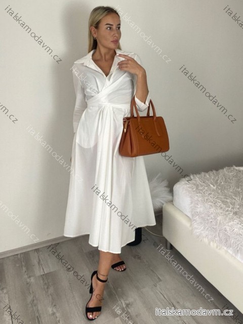 Šaty dlhé košilové 3/4 dlouhý rukáv dámske KONSTANCE  (S/M/L ONE SIZE) TALIANSKA MÓDA IMPDY264885