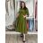 Šaty dlhé košilové 3/4 dlouhý rukáv dámske KONSTANCE  (S/M/L ONE SIZE) TALIANSKA MÓDA IMPDY264885