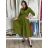Šaty dlhé košilové 3/4 dlouhý rukáv dámske KONSTANCE  (S/M/L ONE SIZE) TALIANSKA MÓDA IMPDY264885