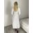 Šaty dlhé košilové 3/4 dlouhý rukáv dámske KONSTANCE  (S/M/L ONE SIZE) TALIANSKA MÓDA IMPDY264885/DUR S/M/L zelená khaki