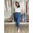 Volnočasové kalhoty s páskem dlouhé dámské KARLA (S/M/L ONE SIZE) ITALSKÁ MÓDA IMWB26001/DU S/M/L tmavě modrá