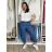 Volnočasové kalhoty s páskem dlouhé dámské KARLA (S/M/L ONE SIZE) ITALSKÁ MÓDA IMWB26001/DU S/M/L tmavě modrá