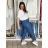 Volnočasové kalhoty s páskem dlhé dámske KARLA (S/M/L ONE SIZE) TALIANSKA MÓDA IMWB26001/DU S/M/L svetlo modrá