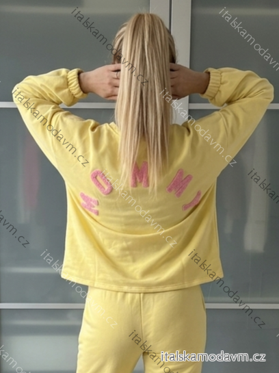 Mikina oversize dámska MOMMY (S/M/L/XL/XXL ONE SIZE) TALIANSKA MÓDA IMWBA26MOMMY/DUR ONE SIZE žltá