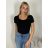 Tričko krátky rukáv dámske (S/M ONE SIZE) TALIANSKA MÓDA IMPDY23LS17135/OX9603/DU S / M biela