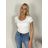 Tričko krátky rukáv dámske (S/M ONE SIZE) TALIANSKA MÓDA IMPDY23LS17135/OX9603/DU S / M biela