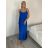 Šaty dlhé letné na ramienka dámske Rebeca (S/M ONE SIZE) TALIANSKA MÓDA IMD23472/DUR - Čierna - S/M
