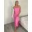 Šaty dlhé letné na ramienka dámske Rebeca (S/M ONE SIZE) TALIANSKA MÓDA IMD23472/DUR - Čierna - S/M