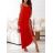 Šaty dlouhé letní na ramínka dámské Rebeca (S/M ONE SIZE) ITALSKÁ MÓDA IMD23472/DUR červená s/m/l