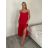 Šaty dlouhé letní na ramínka dámské Rebeca (S/M ONE SIZE) ITALSKÁ MÓDA IMD23472/DUR červená s/m/l