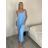 Šaty dlhé letné na ramienka dámske Rebeca (S/M ONE SIZE) TALIANSKA MÓDA IMD23472/DUR sv. modrá S/M