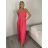 Šaty dlouhé letní na ramínka dámské Rebeca (S/M ONE SIZE) ITALSKÁ MÓDA IMD23472/DUR lososová S/M