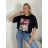 Tričko oversize krátký rukáv dámské KAYA (S/M/L ONE SIZE) ITALSKÁ MÓDA IMPDY26ZZ2888/DU S/M/L Černá