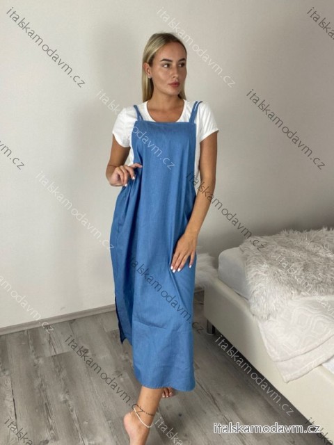 Šaty voľnočasové oversize a tričko s krátkým rukávem dámske LUISA  (S/M/L ONE SIZE) TALIANSKA MÓDA IMSM26000356/DU S/M/L svetlo modrá