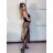 Sukně dlouhá s krajkou dámská (S/M ONE SIZE) ITALSKÁ MÓDA IMPLU26259185013/DUR S/M hnědá leopard