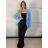 Elegantní sako dlhý rukáv dámske (M/L ONE SIZE) TALIANSKA MÓDA IMWHP261111/DR M / L svetlo modrá