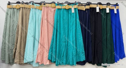 Sukně dlouhá s páskem dámská nadrozměr (48/50/52 ONE SIZE) ITALSKÁ MÓDA IM426122