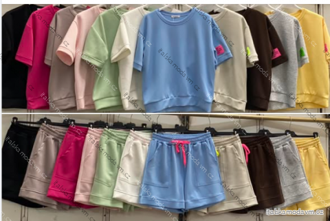 Súprava oversize letné tričko krátky rukáv a kraťasy dámske (S/M/L ONE SIZE) TALIANSKA MÓDA IMC26130