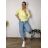 Kalhoty dlouhé letní dámské TARA (S/M/L ONE SIZE) ITALSKÁ MÓDA IMSM260001/DUR S/M/L světle modrá