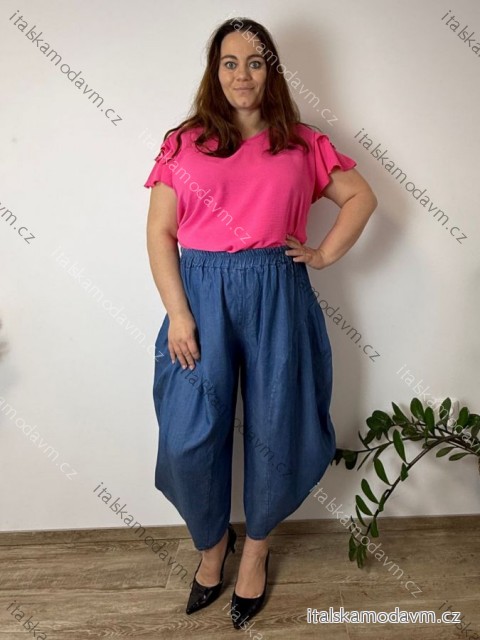 Nohavice dlhé letné dámske nadrozměr MALL (50/52/54 ONE SIZE) TALIANSKA MÓDA IMSM2600031/DR