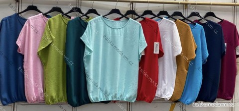 Tričko krátký rukáv dámské nadrozměr (50/52/54 ONE SIZE) ITALSKÁ MÓDA IMC26128