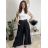 Kalhoty elegantní s páskem dámské (S/M/L ONE SIZE) ITALSKÁ MÓDA IM4260015