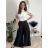 Kalhoty elegantní s páskem dámské (S/M/L ONE SIZE) ITALSKÁ MÓDA IM4260015