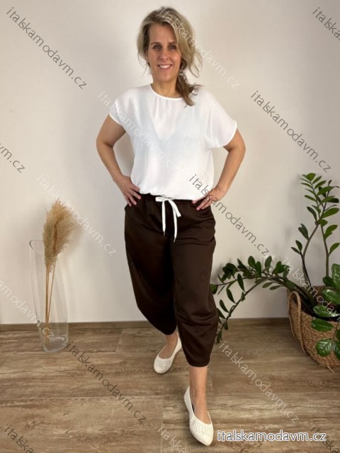 Tepláky/kalhoty dámské nadrozměr (44/46/48 ONE SIZE) ITALSKÁ MÓDA IM426010/DU