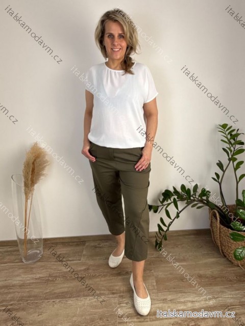 Nohavice volnočasové dámske nadrozměr AMANDA (42/44/46 ONE SIZE) TALIANSKA MÓDA IM42600016
