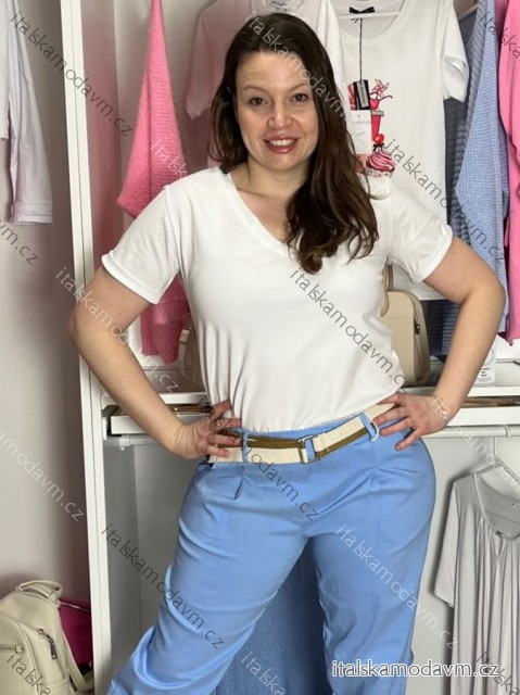 Tričko krátky rukáv dámske (S/M/L ONE SIZE) TALIANSKA MÓDA IMD25057/DU