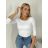 Tričko 3/4 dlhý rukáv dámske (S/M ONE SIZE) TALIANSKA MÓDA IMPDY25HH2321/LS16577/DU S / M biela