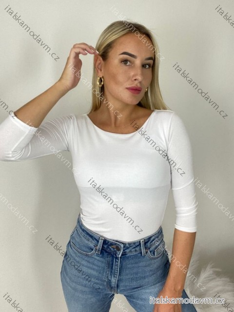 Tričko 3/4 dlhý rukáv dámske (S/M ONE SIZE) TALIANSKA MÓDA IMPDY25HH2321/LS16577/DU S / M biela