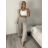 Kalhoty máslové dlouhé elegantní dámské BRITA (S/M/L ONE SIZE) ITALSKÁ MÓDA IM4260023/DU S/M/L béžová