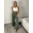 Kalhoty máslové dlouhé elegantní dámské BRITA (S/M/L ONE SIZE) ITALSKÁ MÓDA IM4260023/DU S/M/L béžová