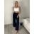 Nohavice máslové dlhé elegantní dámske BRITA (S/M/L ONE SIZE) TALIANSKA MÓDA IM4260023/DU