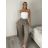 Nohavice lněné volnočasové dámske MODI (S/M/L ONE SIZE) TALIANSKA MÓDA IMSM26001236/DU S/M/L čierna