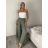 Nohavice lněné volnočasové dámske MODI (S/M/L ONE SIZE) TALIANSKA MÓDA IMSM26001236/DU S/M/L čierna