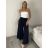 Nohavice lněné volnočasové dámske MODI (S/M/L ONE SIZE) TALIANSKA MÓDA IMSM26001236/DU S/M/L čierna
