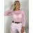 Tričko dlouhý krátký rukáv dámske LATINA(S/M  ONE SIZE) TALIANSKA MÓDA IMPDY2628031/DU S / M svetlozelená