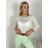 Tričko dlouhý krátký rukáv dámske LATINA(S/M  ONE SIZE) TALIANSKA MÓDA IMPDY2628031/DU S / M svetlozelená